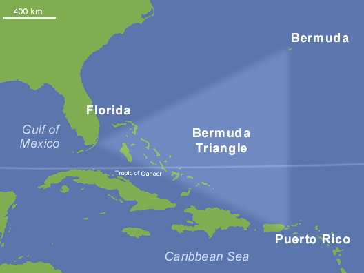 Bermuda Triangle on the map