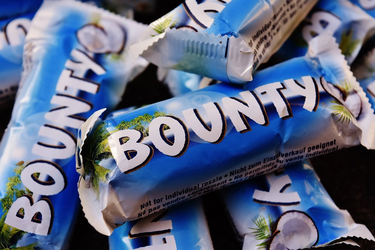 Bars of Bounty chocolate