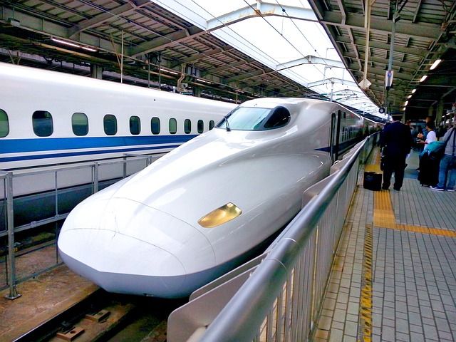 Japan's high-speed trains travel over the Kita-Yaita Viaduct