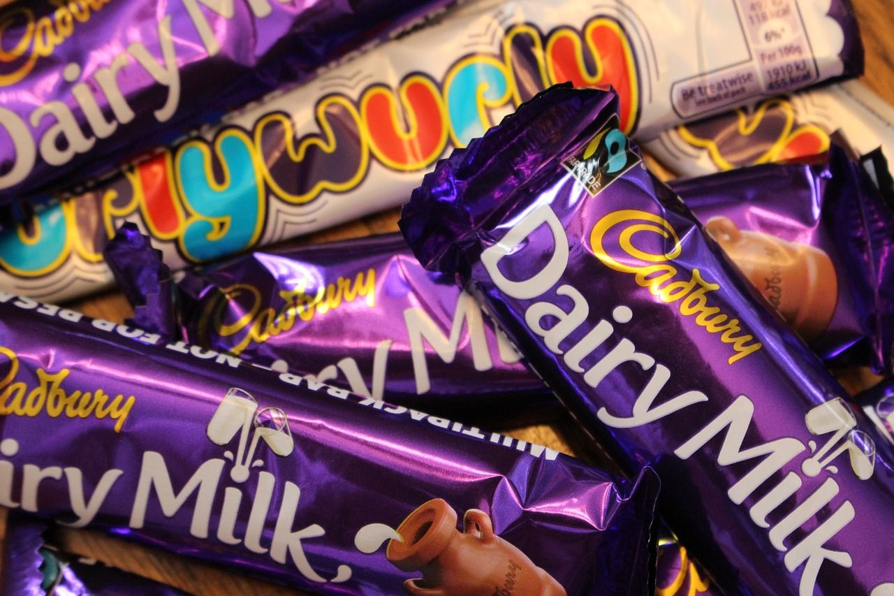 A pile of Cadbury chocolate