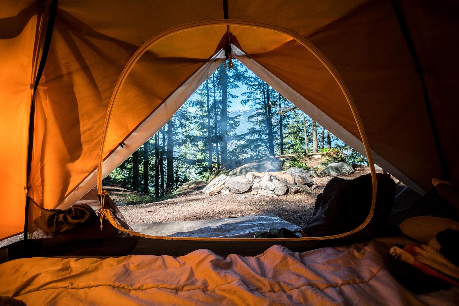 Camping in the forests and mountains