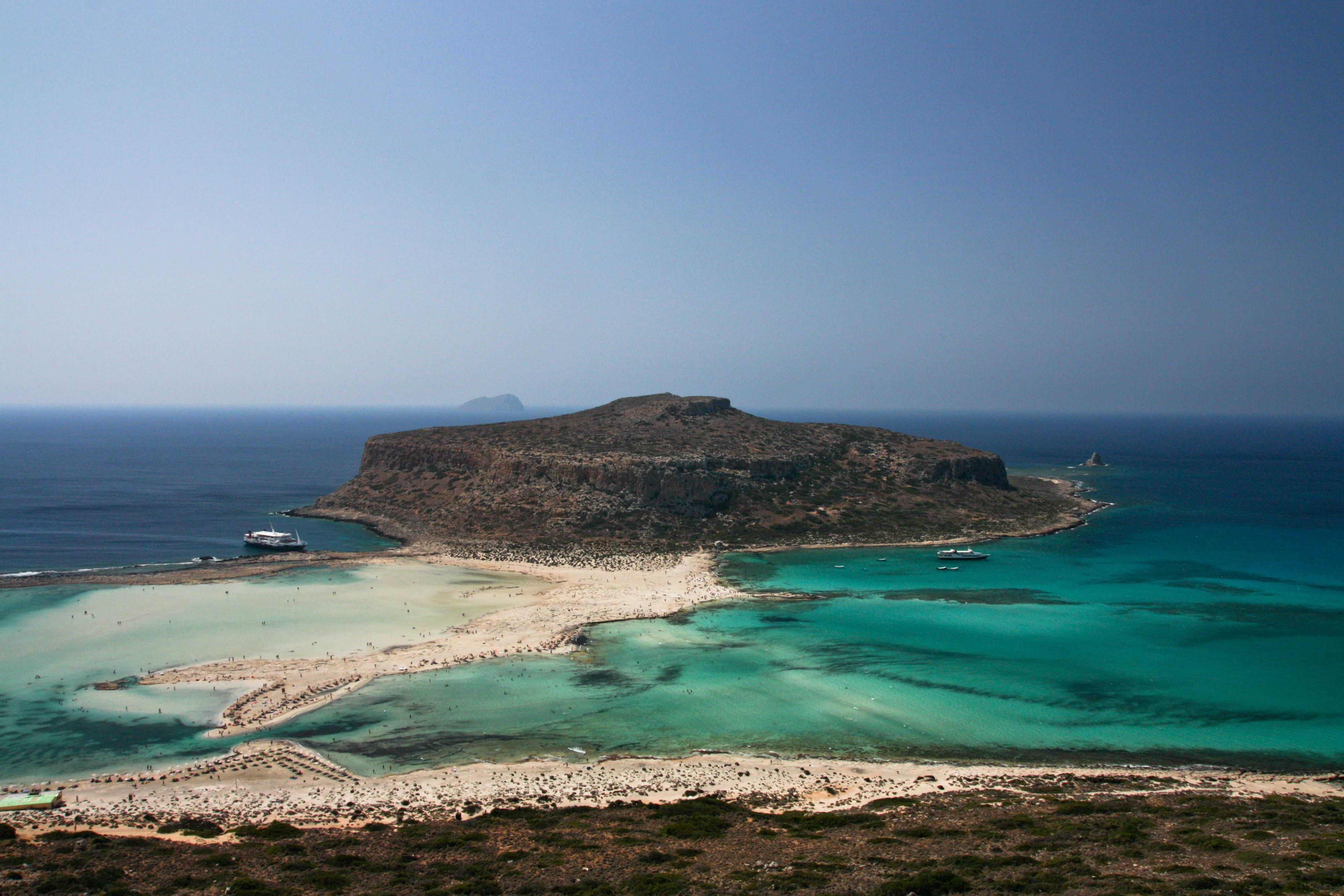Cliff island in Crete, Greece