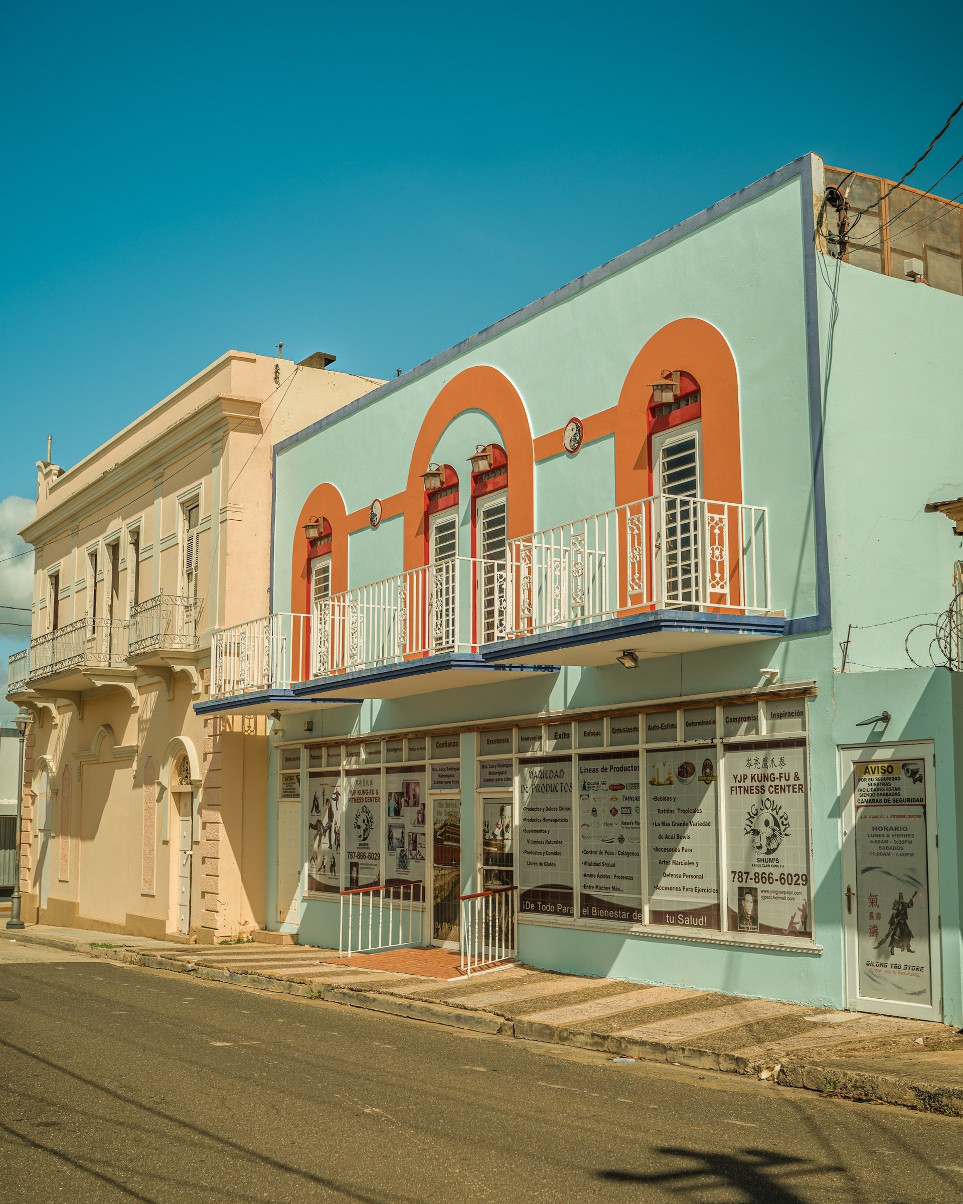Two buildings in Guayama, Puerto Rico