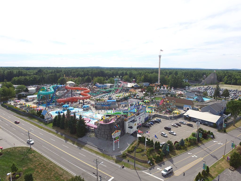 Aerial view of Funtown Splashtown USA in Maine