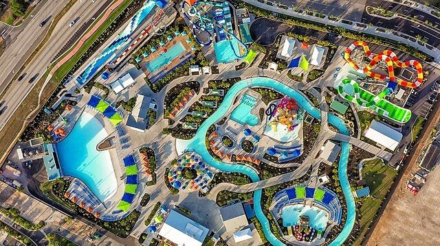  Aerial view of Island H2O Water Park in Kissimmee, Florida, United States