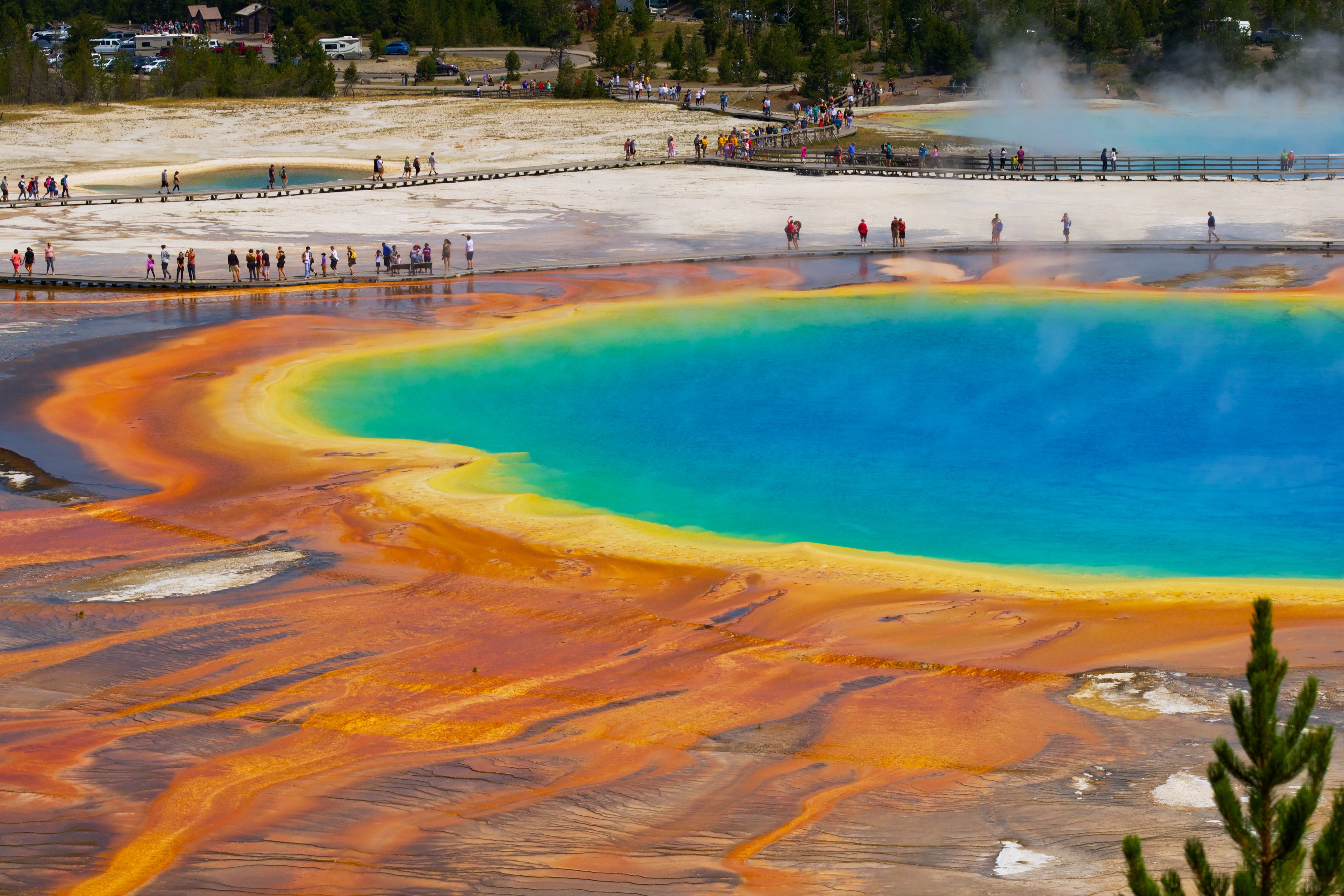 Grand Prismatic Spring, one of the top attractions in Yellowstone National Park 