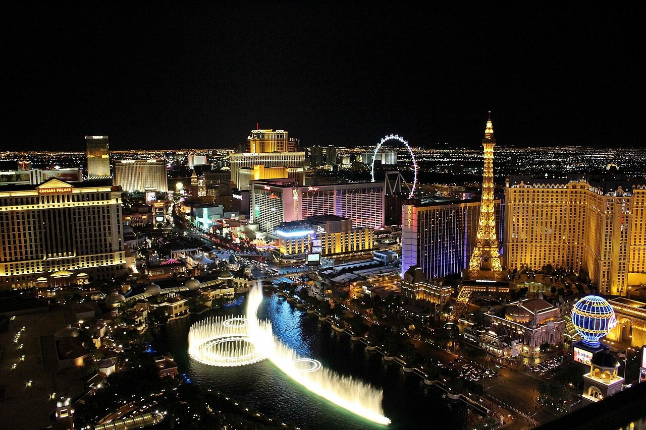 LAS VEGAS STRIP AT NIGHT, Nevada, USA. 