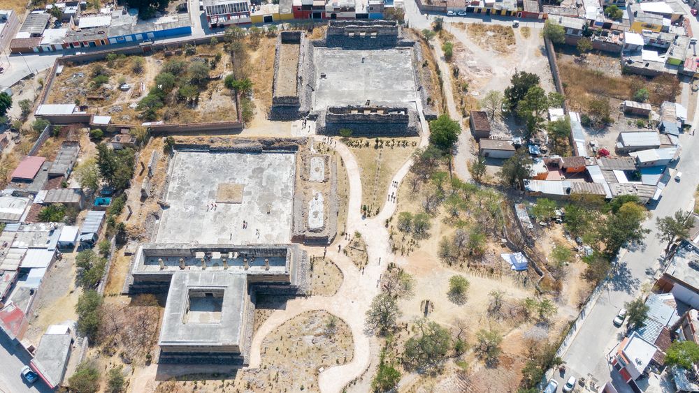 Mitla Oaxaca Mexico, Aerial View Drone