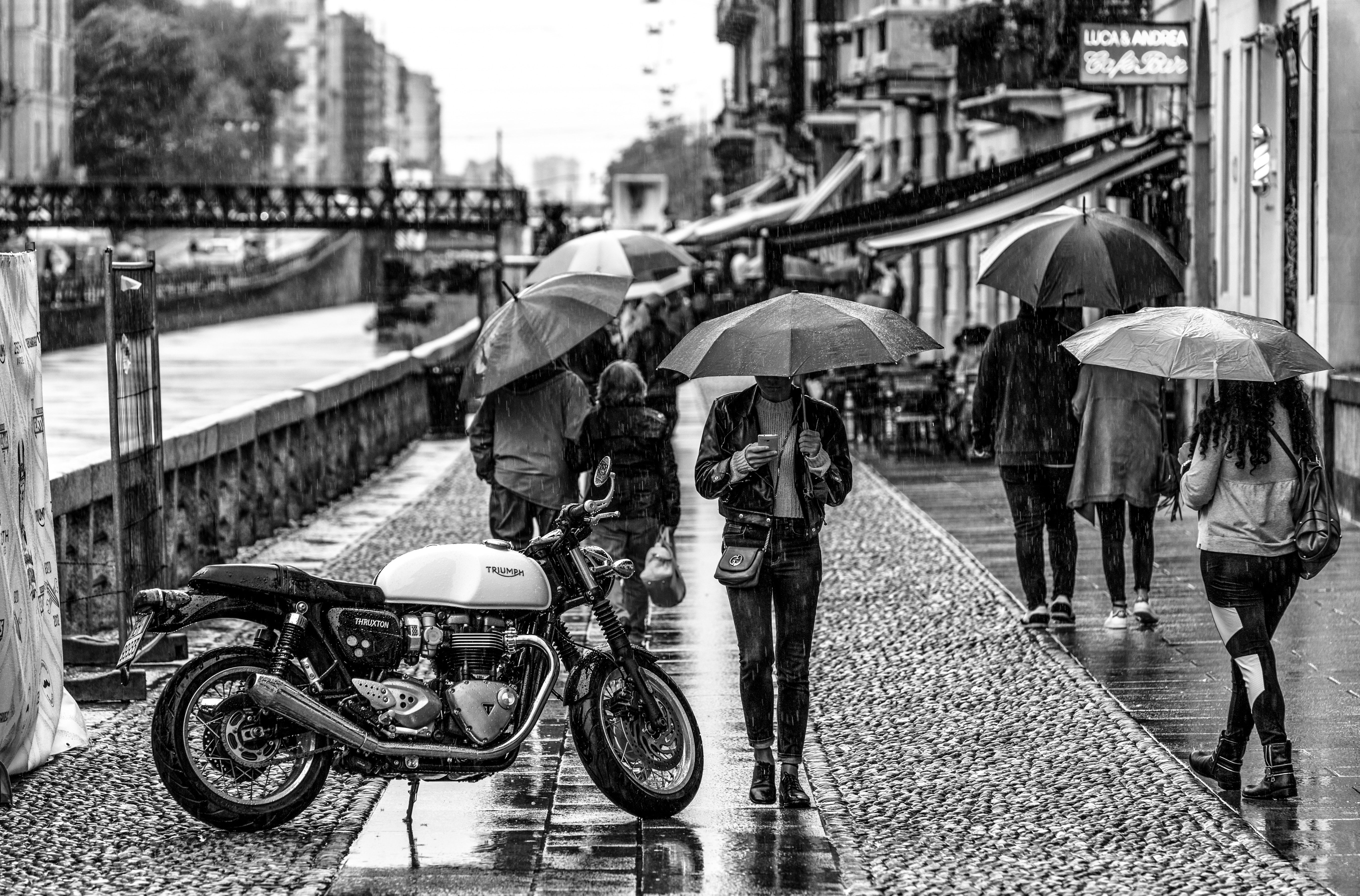 Rainy day in Milan, Italy