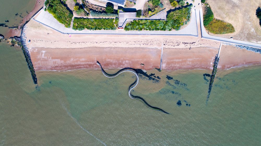 Serpent of the Ocean art installation in France from above