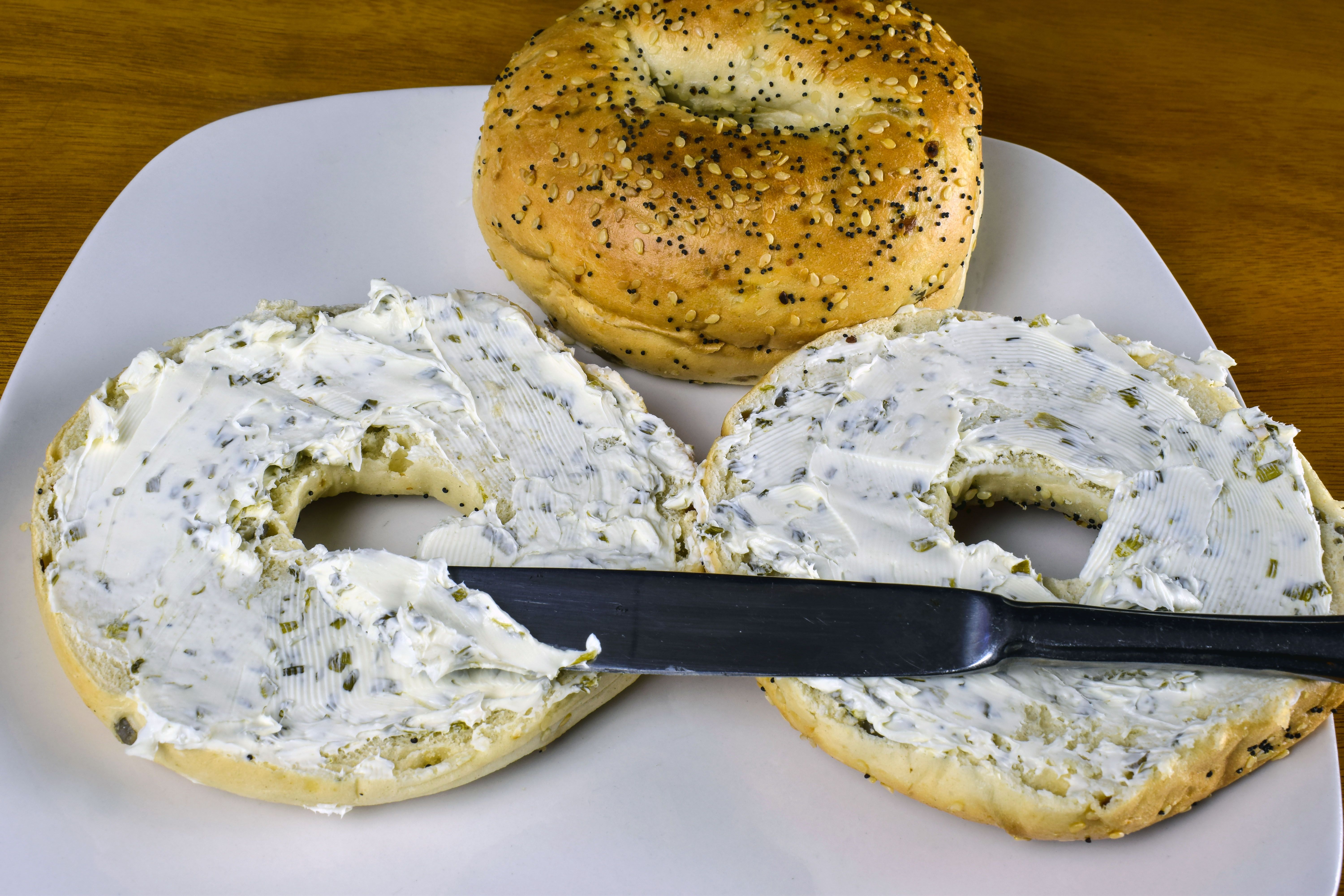 everything bagel with cream cheese