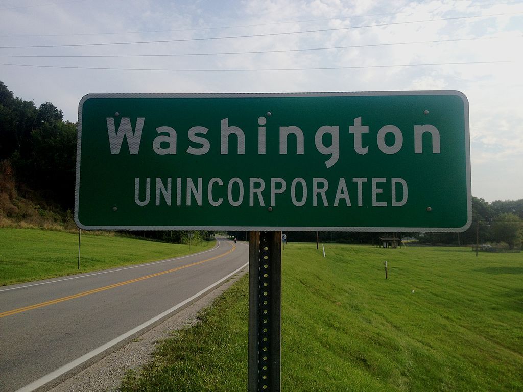 The road sign into the town of Washington in West Virginia, where the Abandoned Lock No. 19 is located
