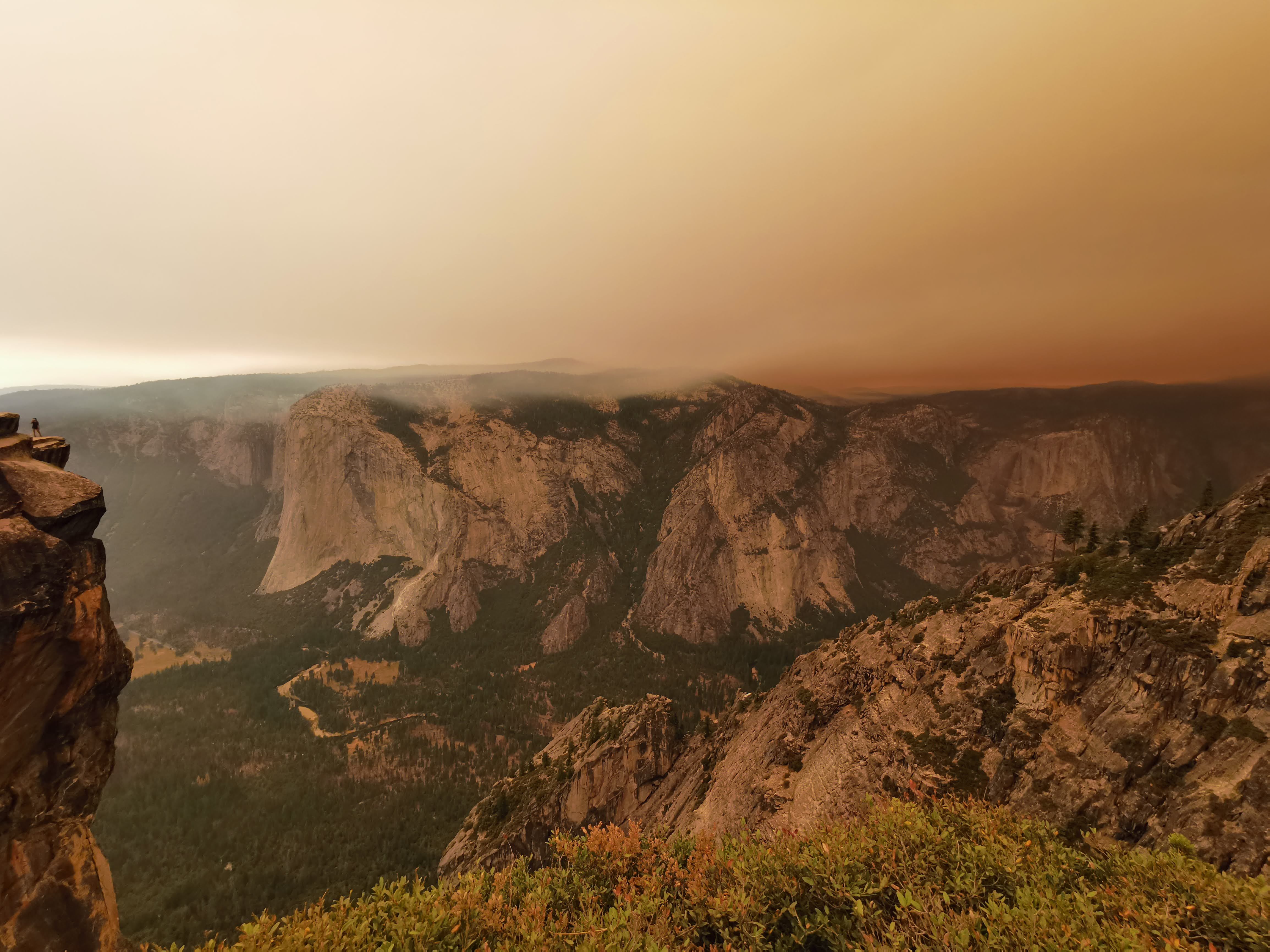 Yosemite National Park during wild fires 