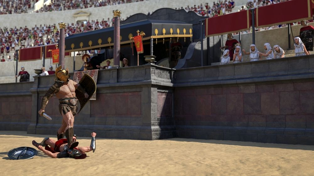A Gladiator Fight at the Colosseum 3D Rendering