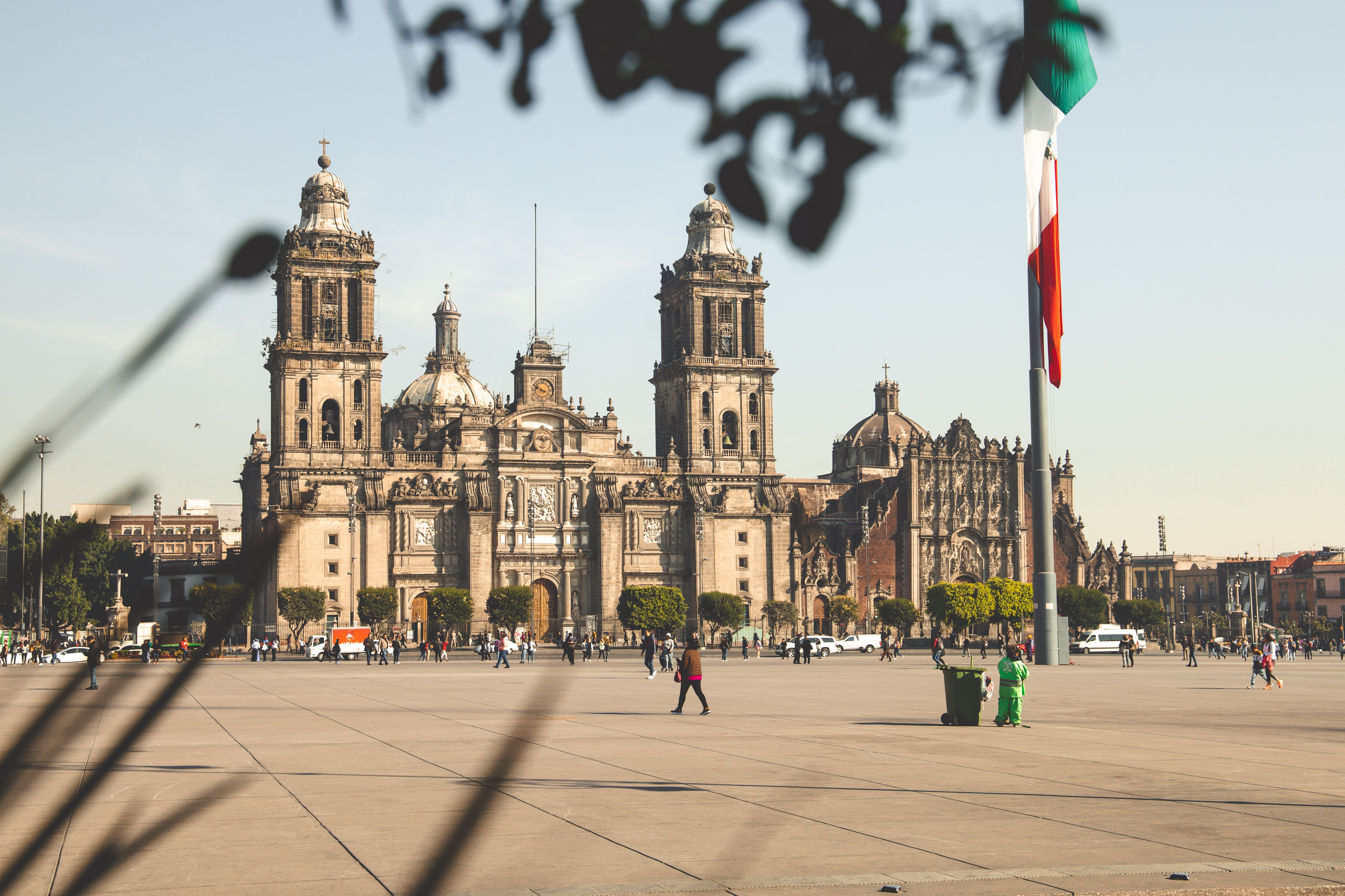 Architecture in the town square in Mexico City Mexico