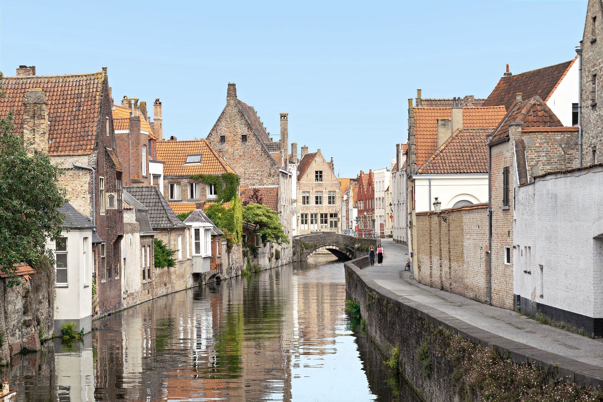 A canal in the city of Bruges, Belgium