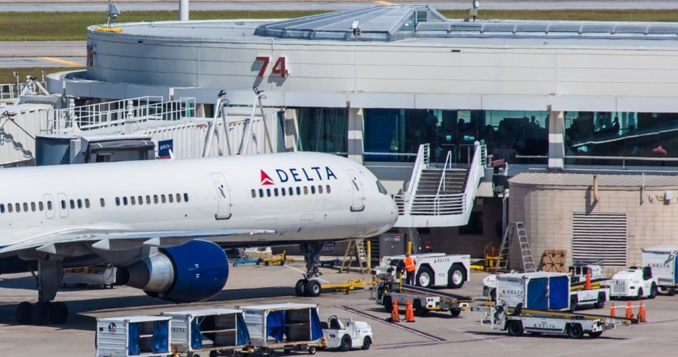 Delta parked on Orlando International Airport