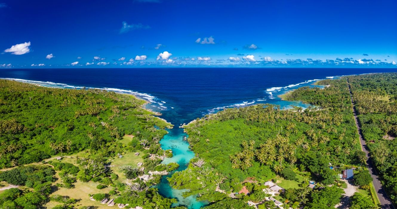 Drone view of The Blue Lagoon, Port Vila, Efate, Vanuatu
