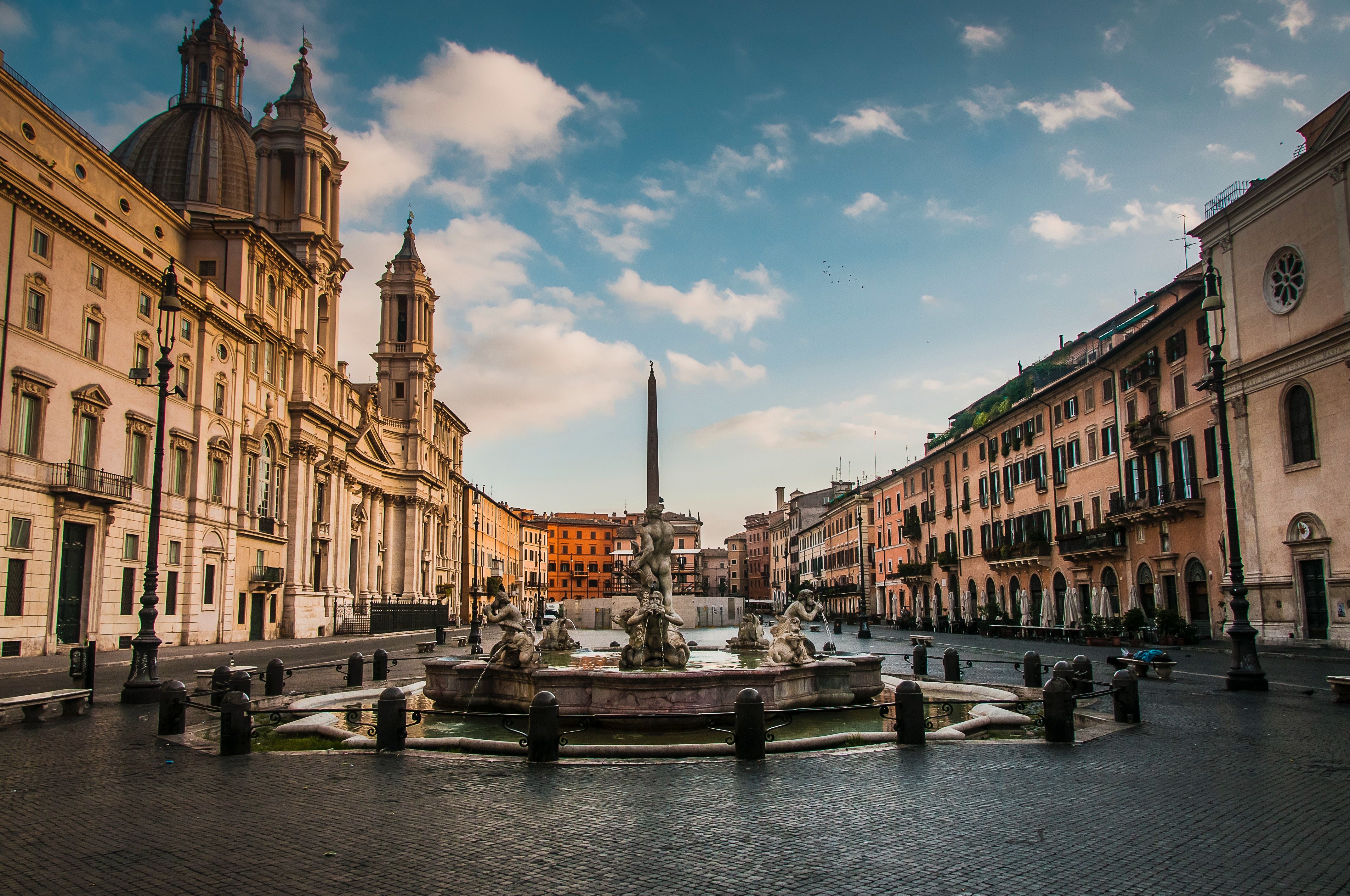 A fountain in the heart of Piazza Navona, Rome, Italy