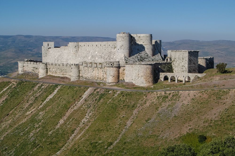 Krak des Chevaliers medieval Crusader castle in Syria