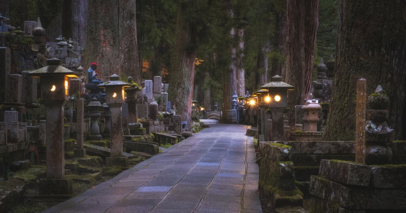 Okunoin Cemetery at night Japan