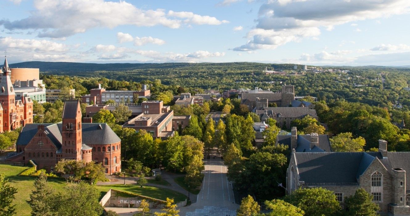 Overlook of Cornell University Campus from Uris Library, Ithaca, New York