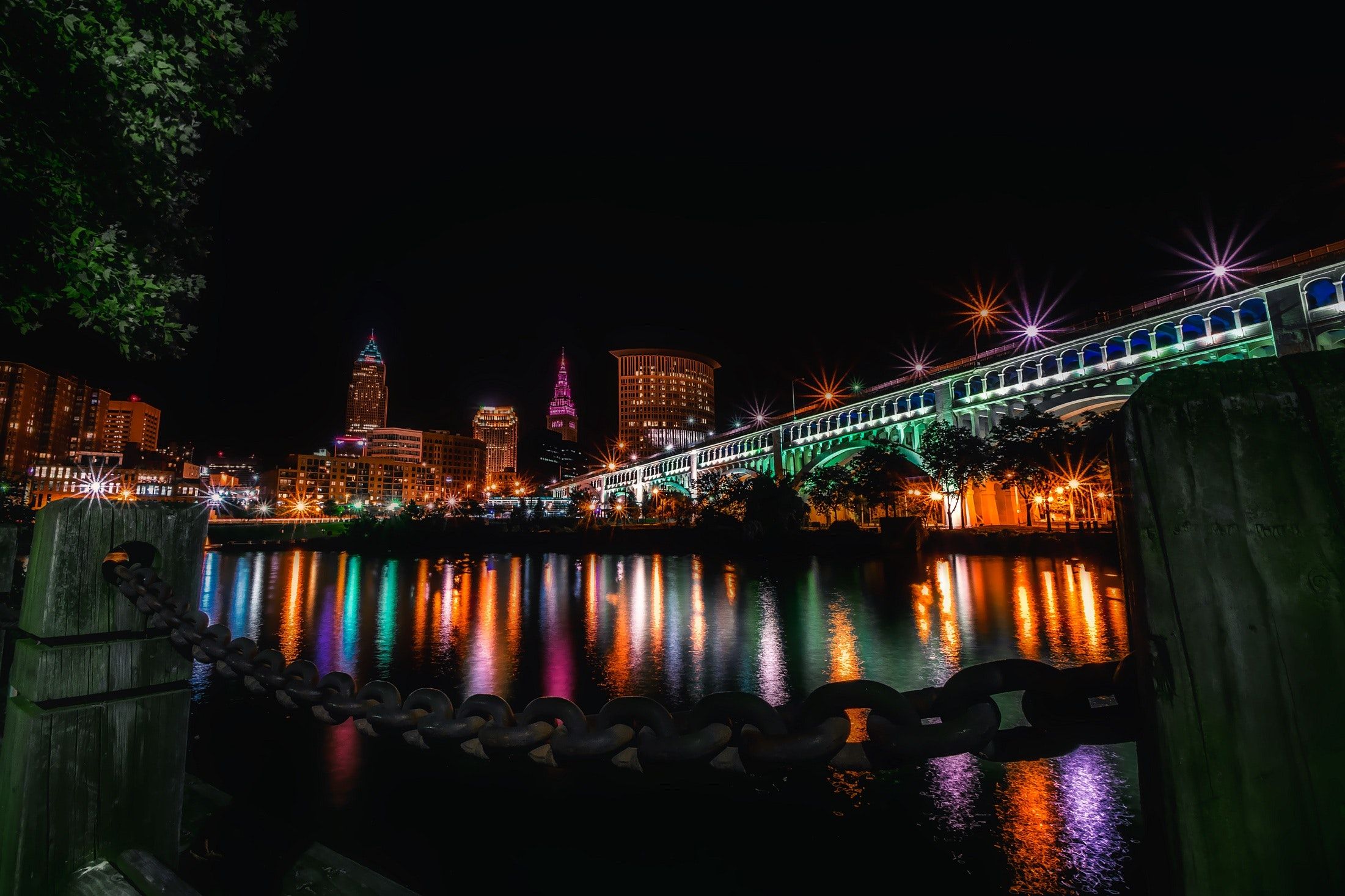 Cleveland at night, the UK