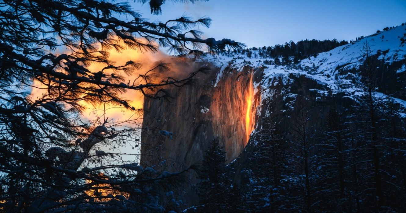 Yosemite Firefall at sunset, Yosemite National Park, California, United States