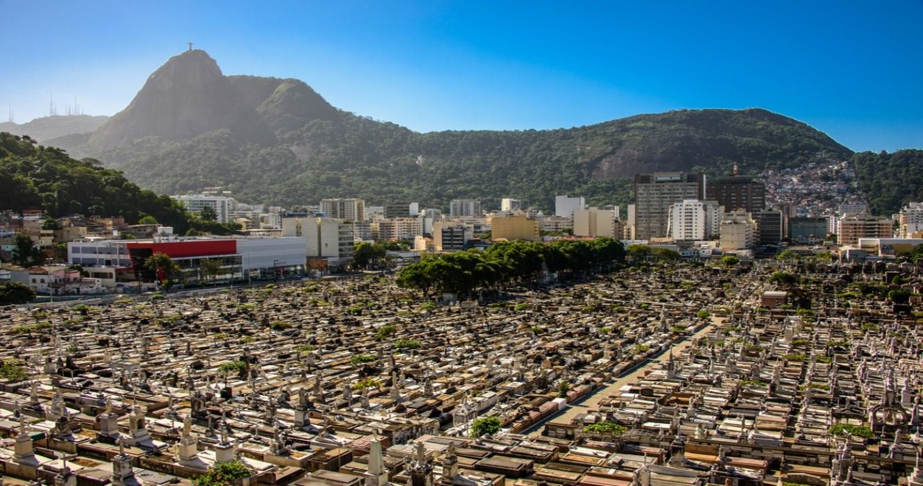 Saint John the Baptist's Cemetery (Cemeterio de Sao Joao Batista) located between Copacabana and Corcovado, Rio de Janeiro, Brazil