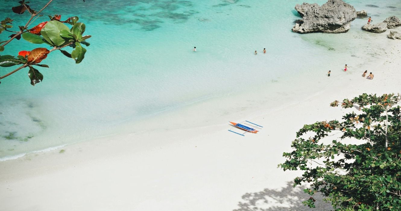 A white-sand in Boracay, Malay, Philippines