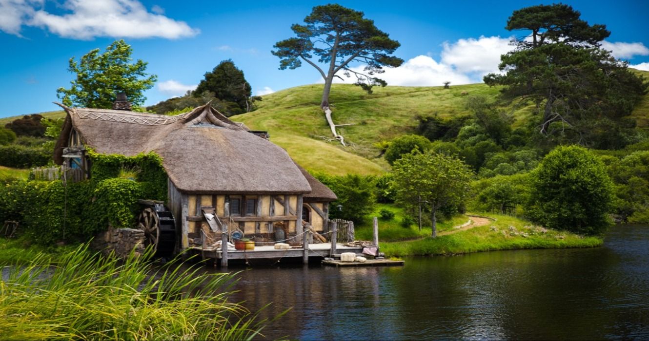 House by the lake in Hobbiton, New Zealand