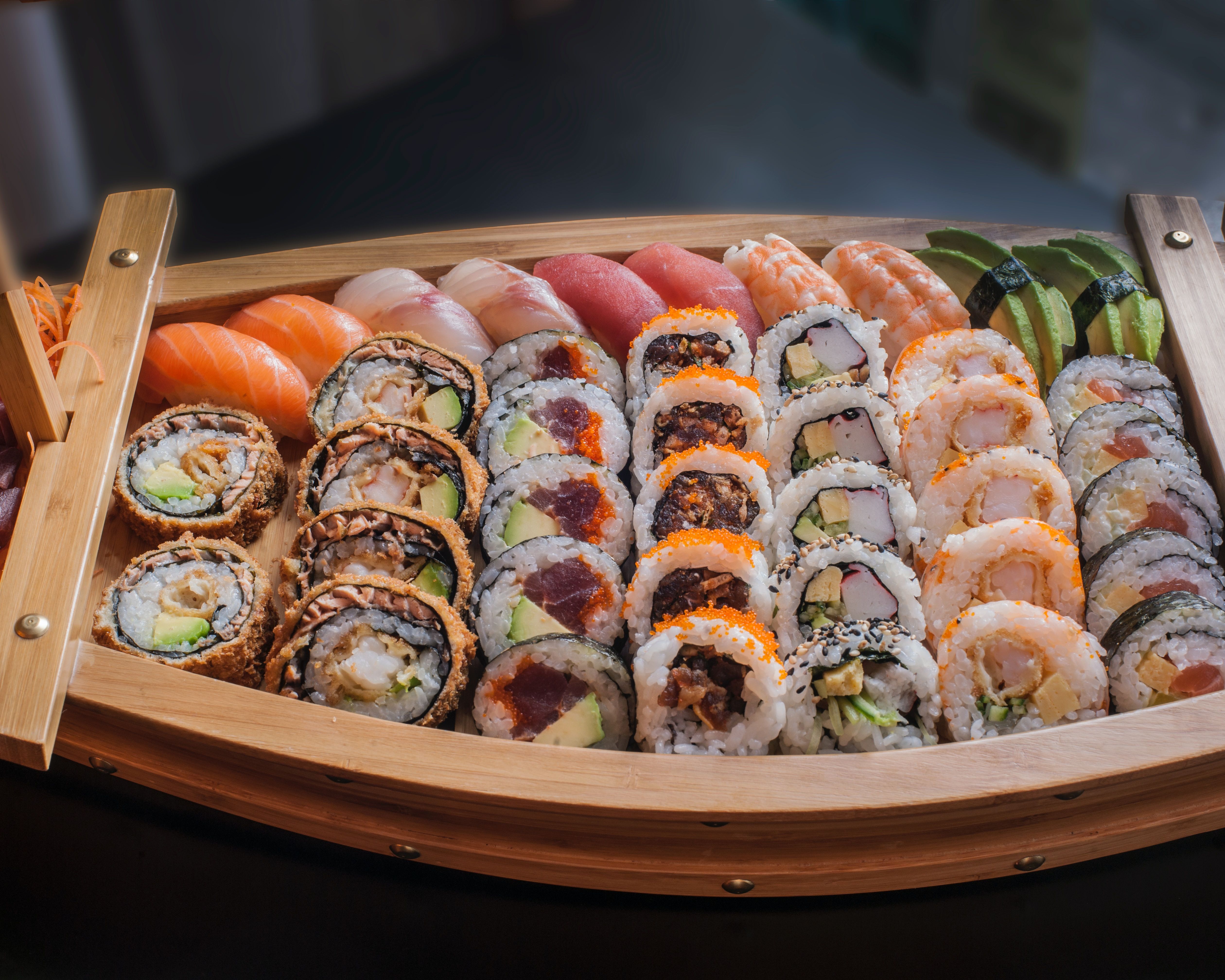 Sushi boat, traditional Japanese food