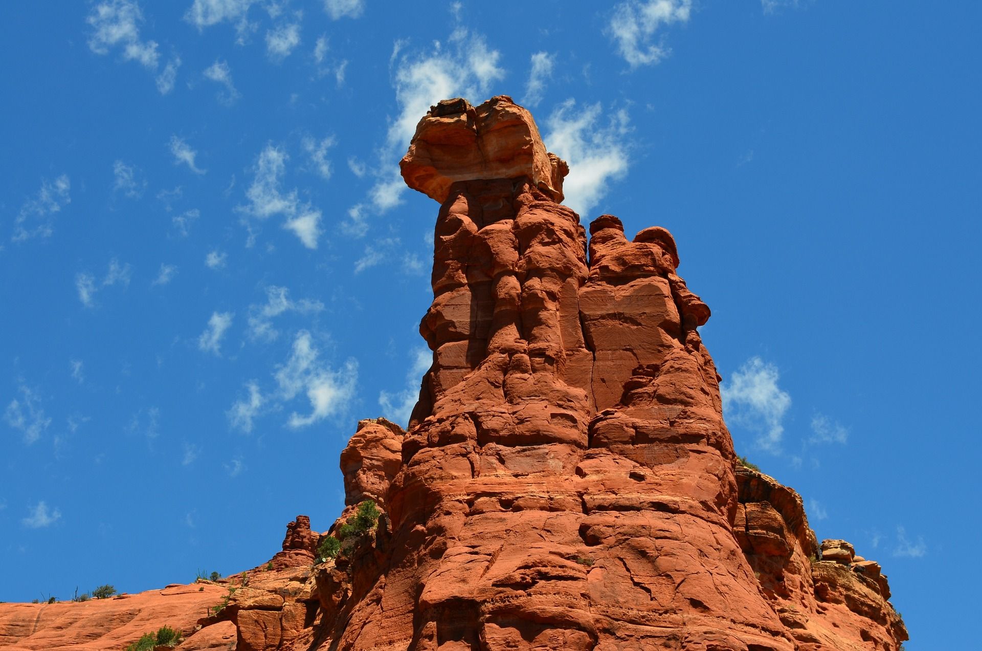 A towering red rock signifying one of Sedona's Vortexes