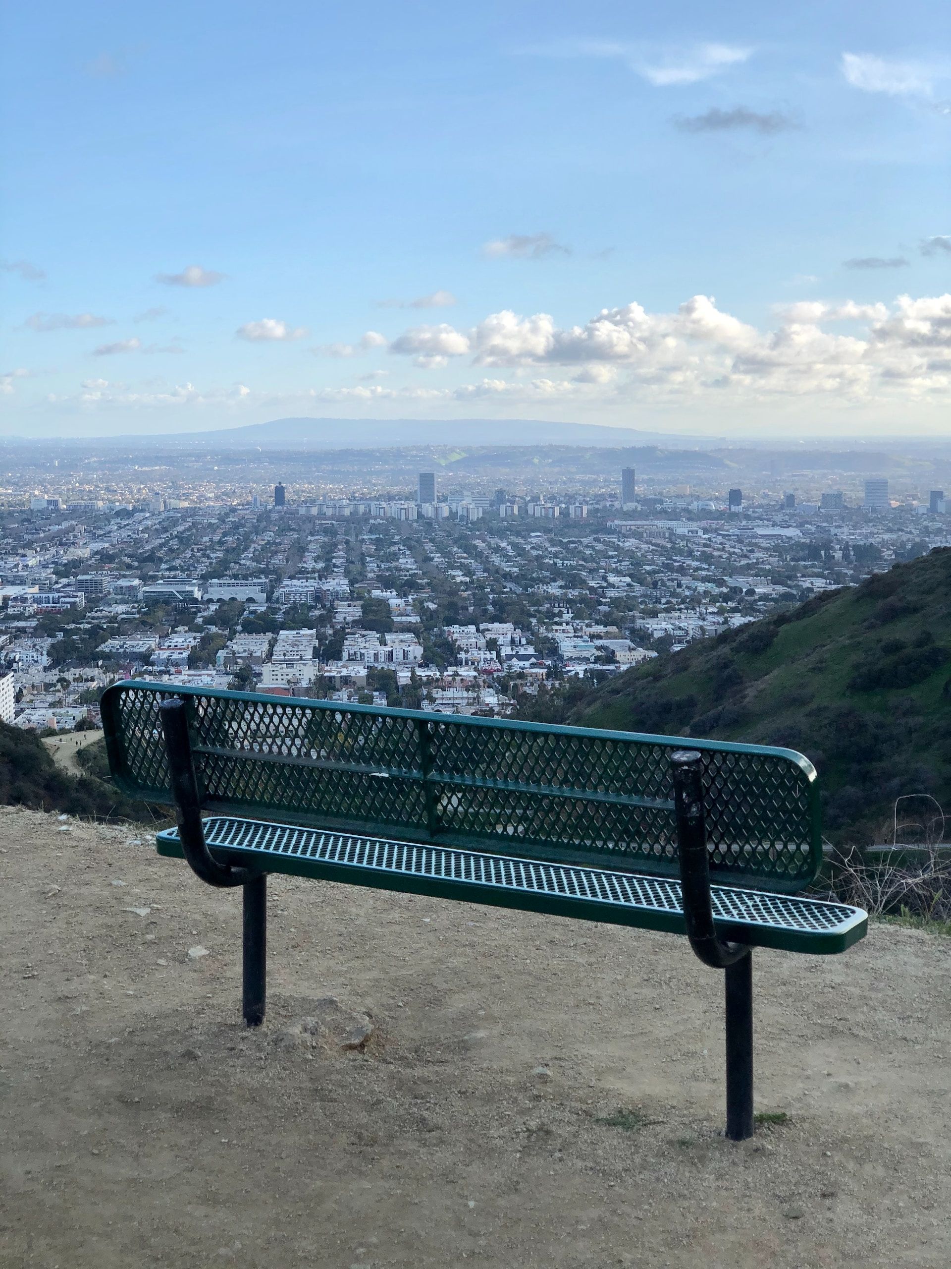 A bench in Runyon Canyon Park