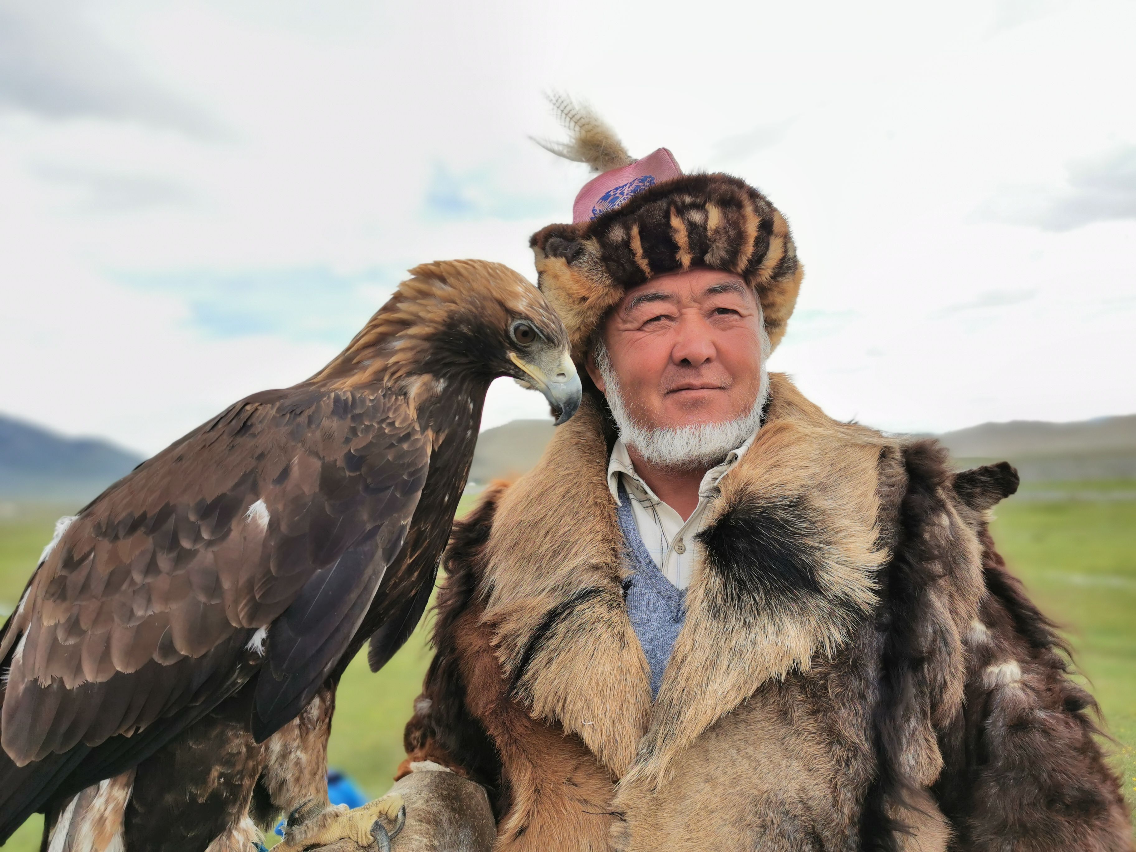 Traditional Kazakh Eagle Hunter in Mongolia