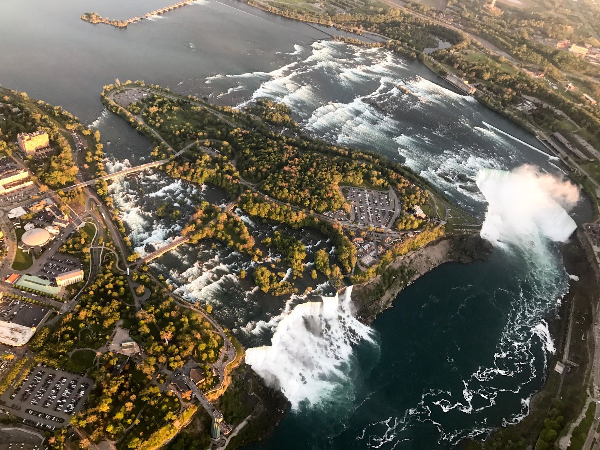 Aerial view of Niagara Town, Niagara Falls, and Niagara-on-the-Lake