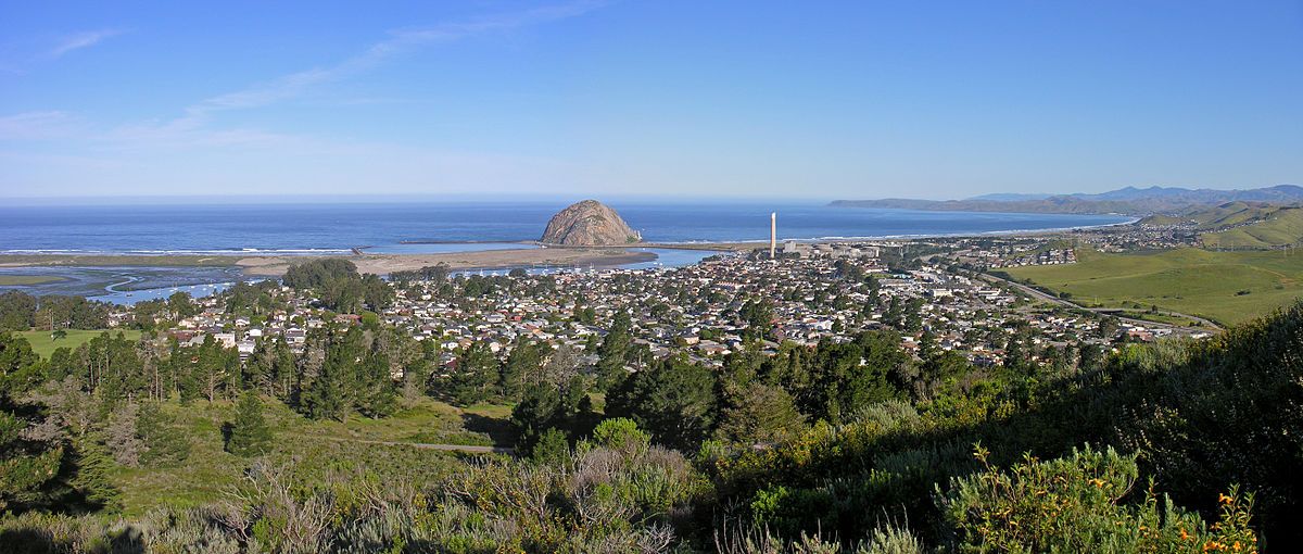 Morro Bay with the Morro Rock in the distance