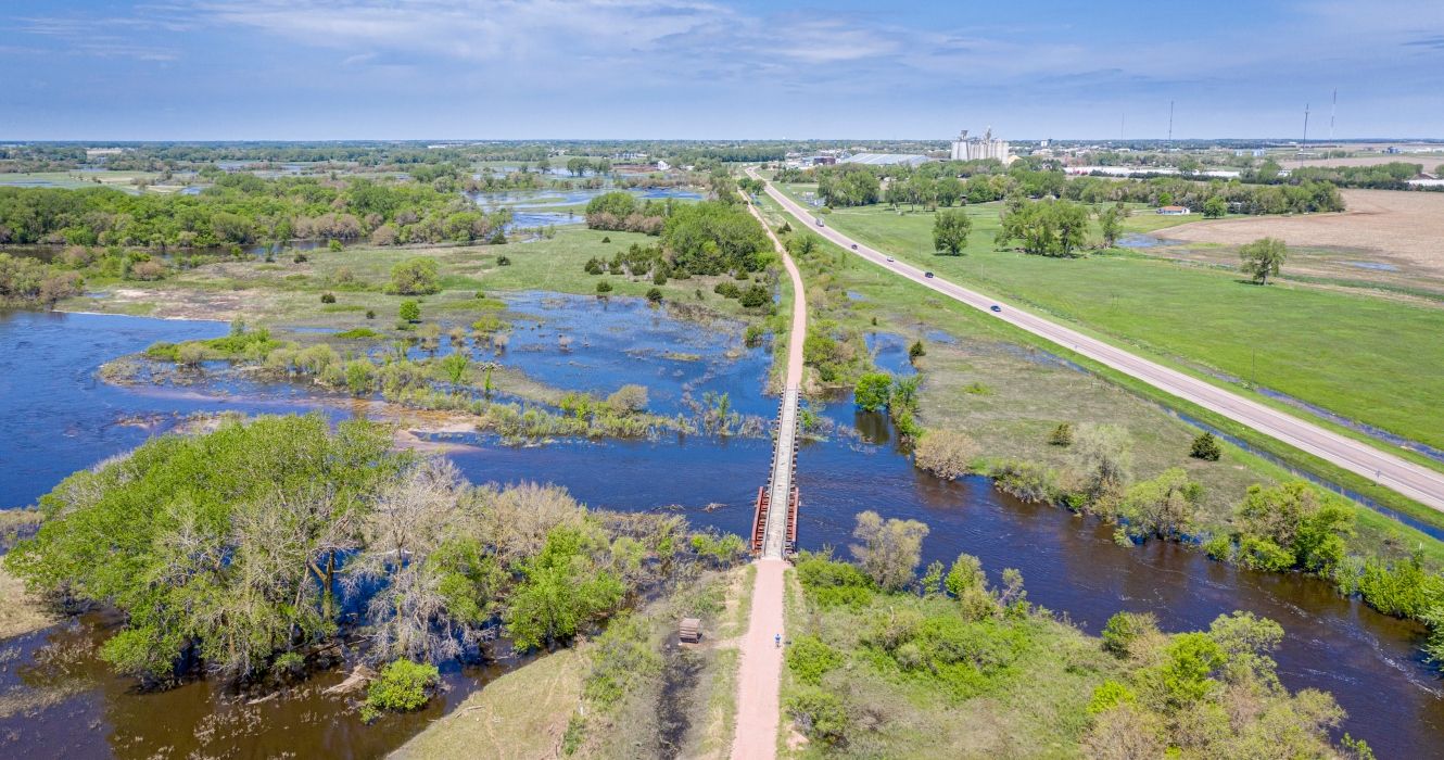Air view from a cowboy trail in Nebraska