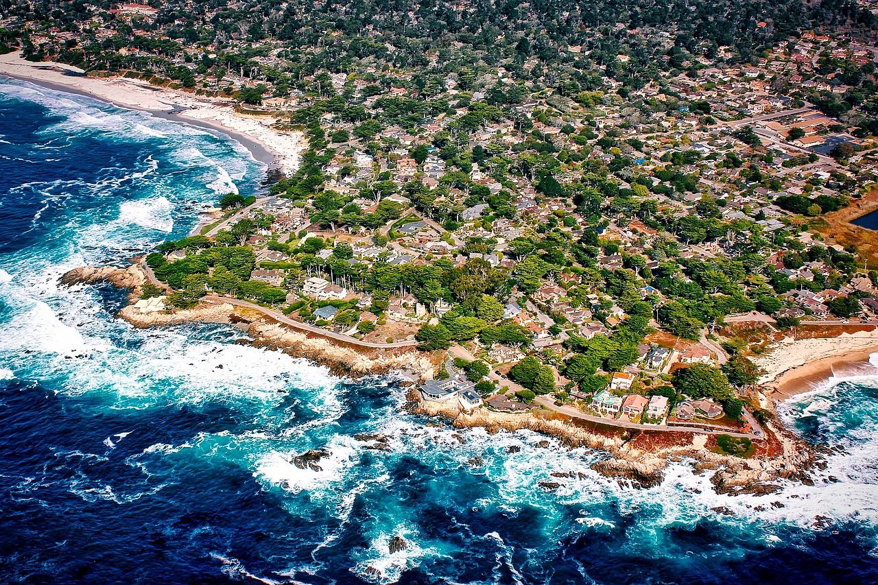 An incredible aerial view of Carmel-by-the-Sea, California
