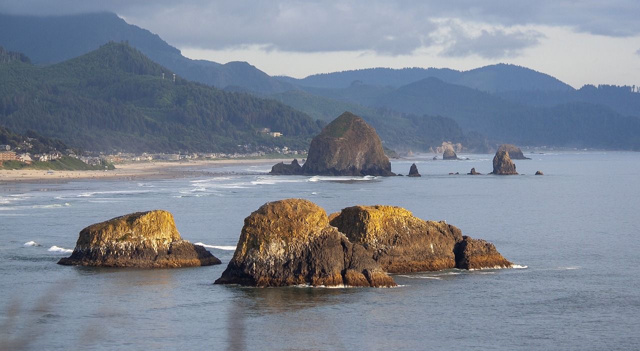 A view of Cannon Beach's coastline in Oregon