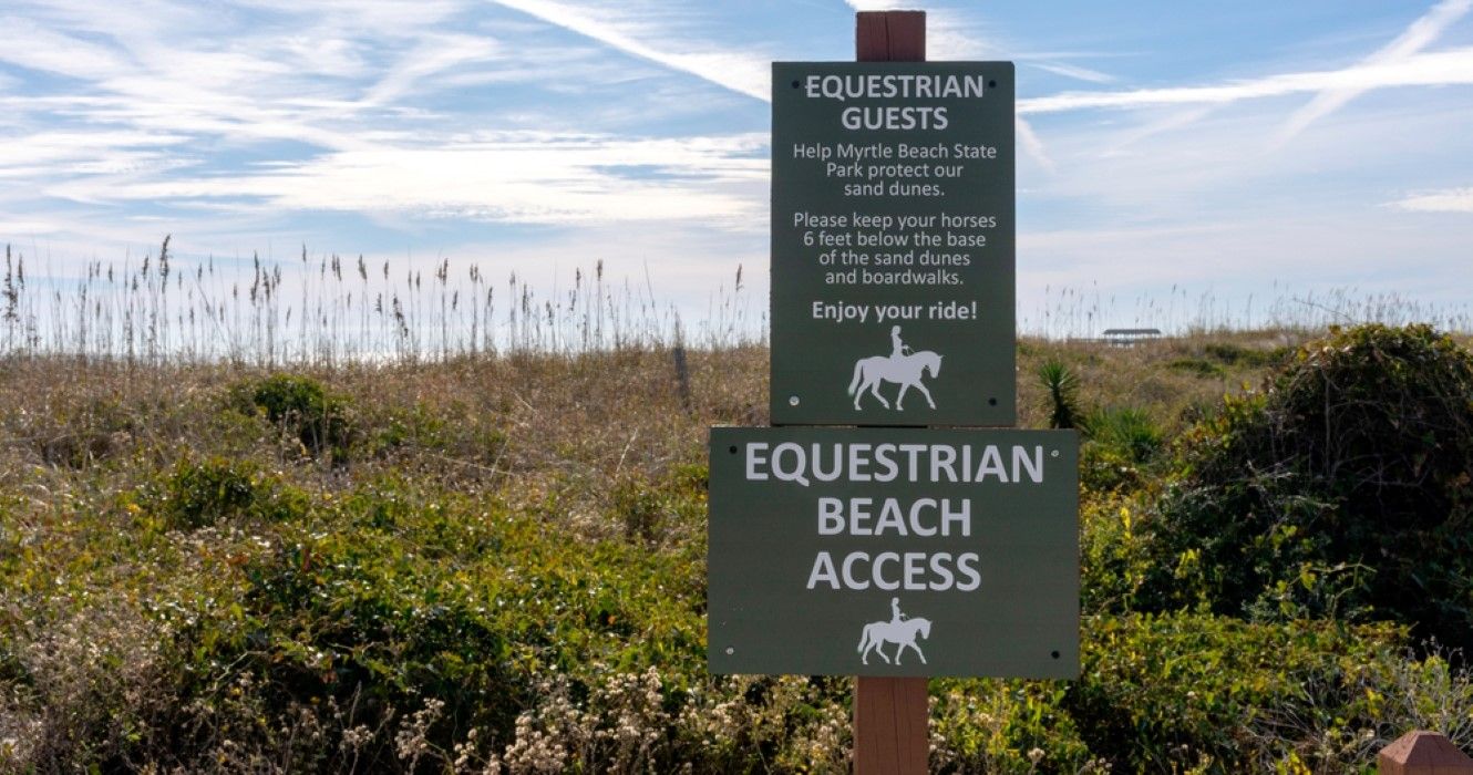 Equesterian Beach Access sign in Myrtle Beach, South Carolina