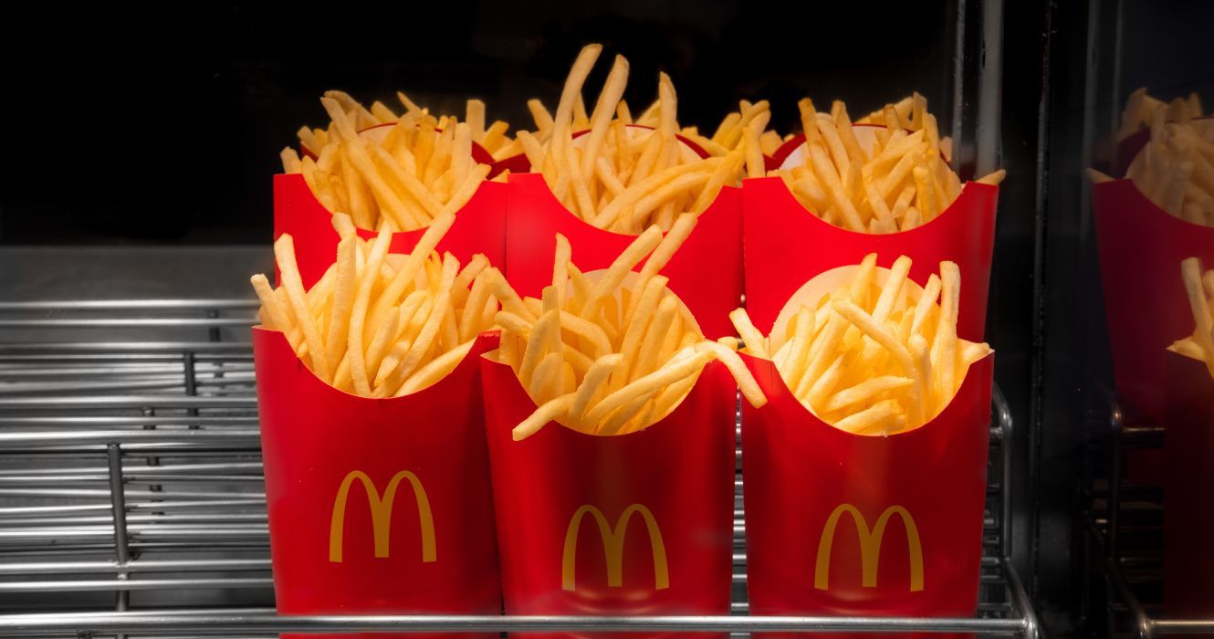 a lineup of fresh fries from McDonalds