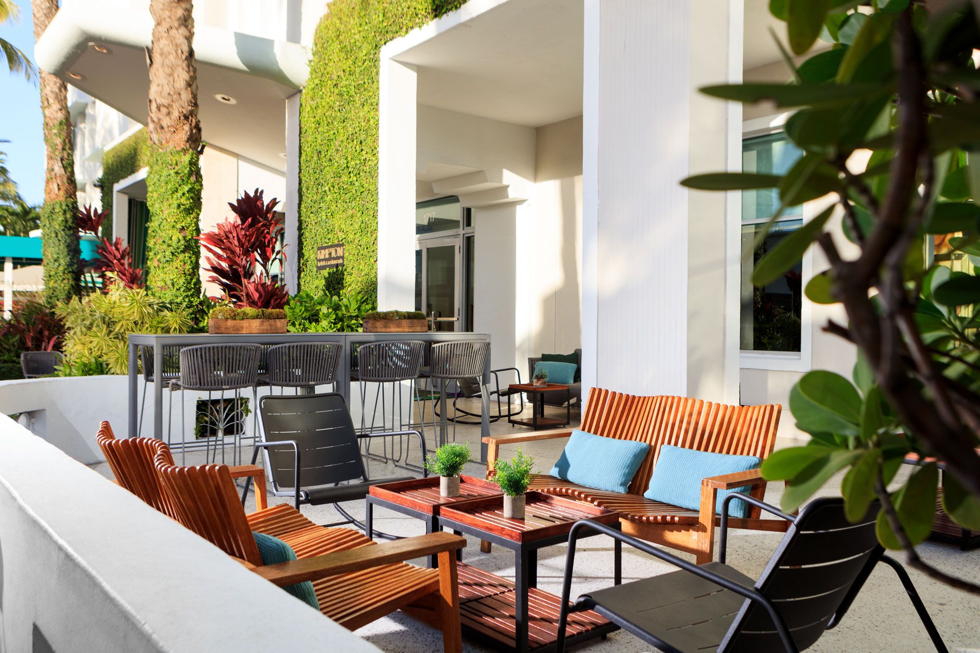 Front Terrace of Kimpton Surfcomber Hotel, Miami Beach, Florida