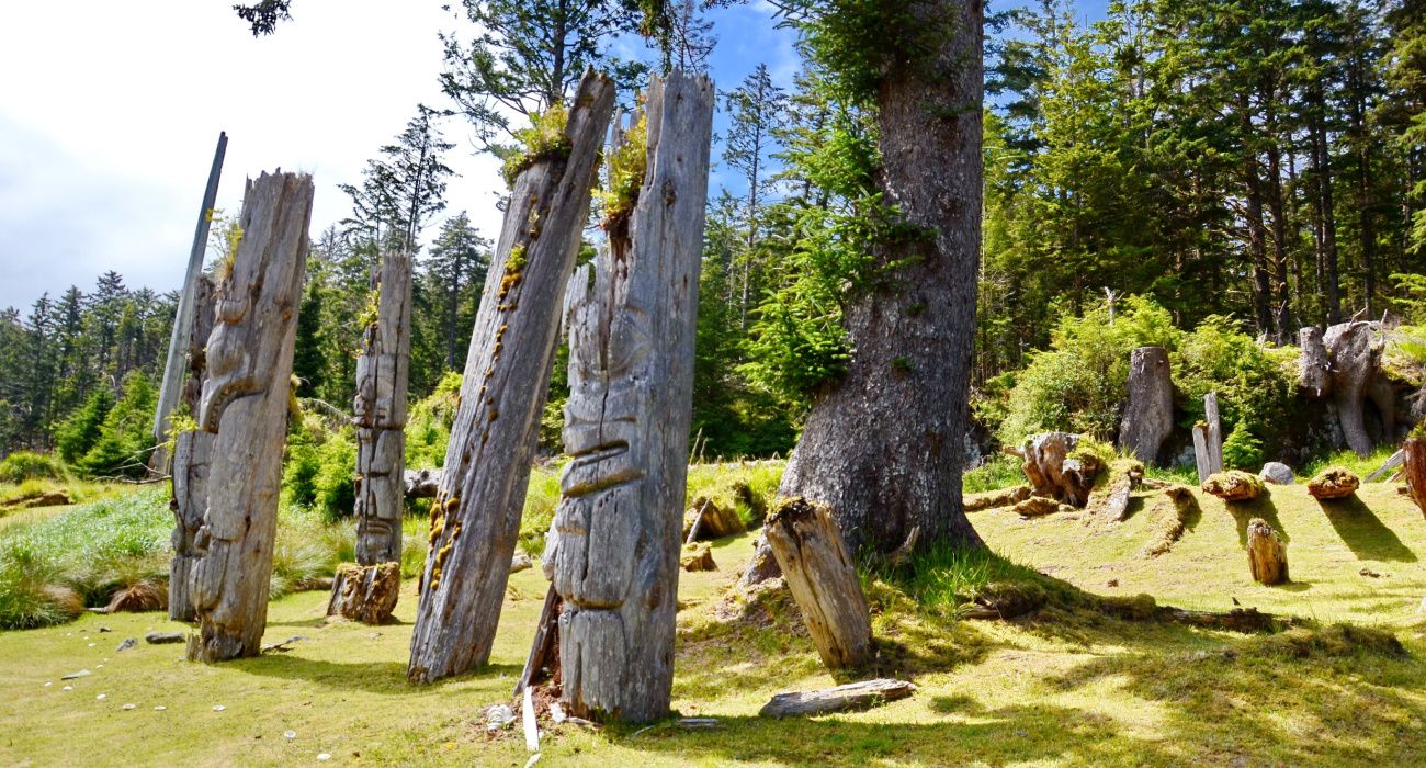 Historic Totem Poles, Sgang Gwaay, Ninstints