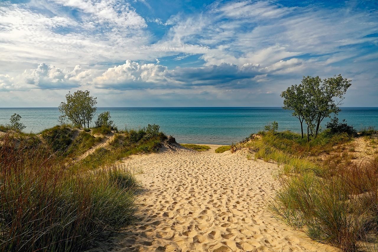 The sands of Indiana Dunes State Park in Indiana