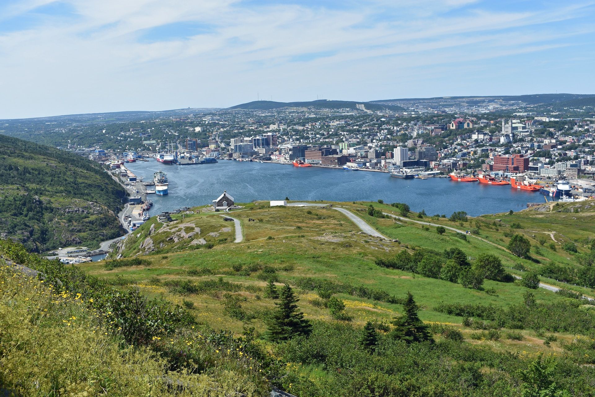 View of St. John's in Newfoundland from a viewpoint, Canada