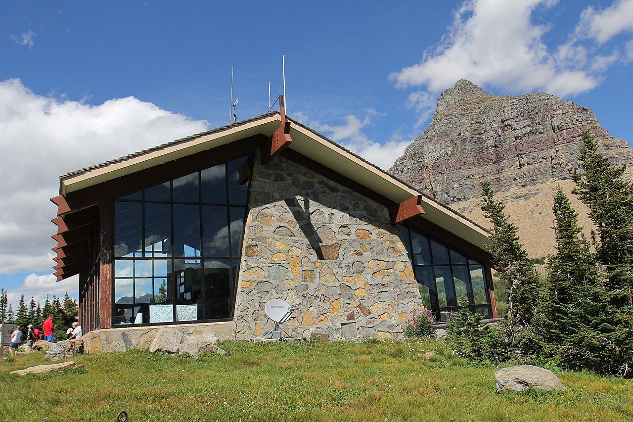 A view of the Logan Pass Visitor Center in Glacier National Park