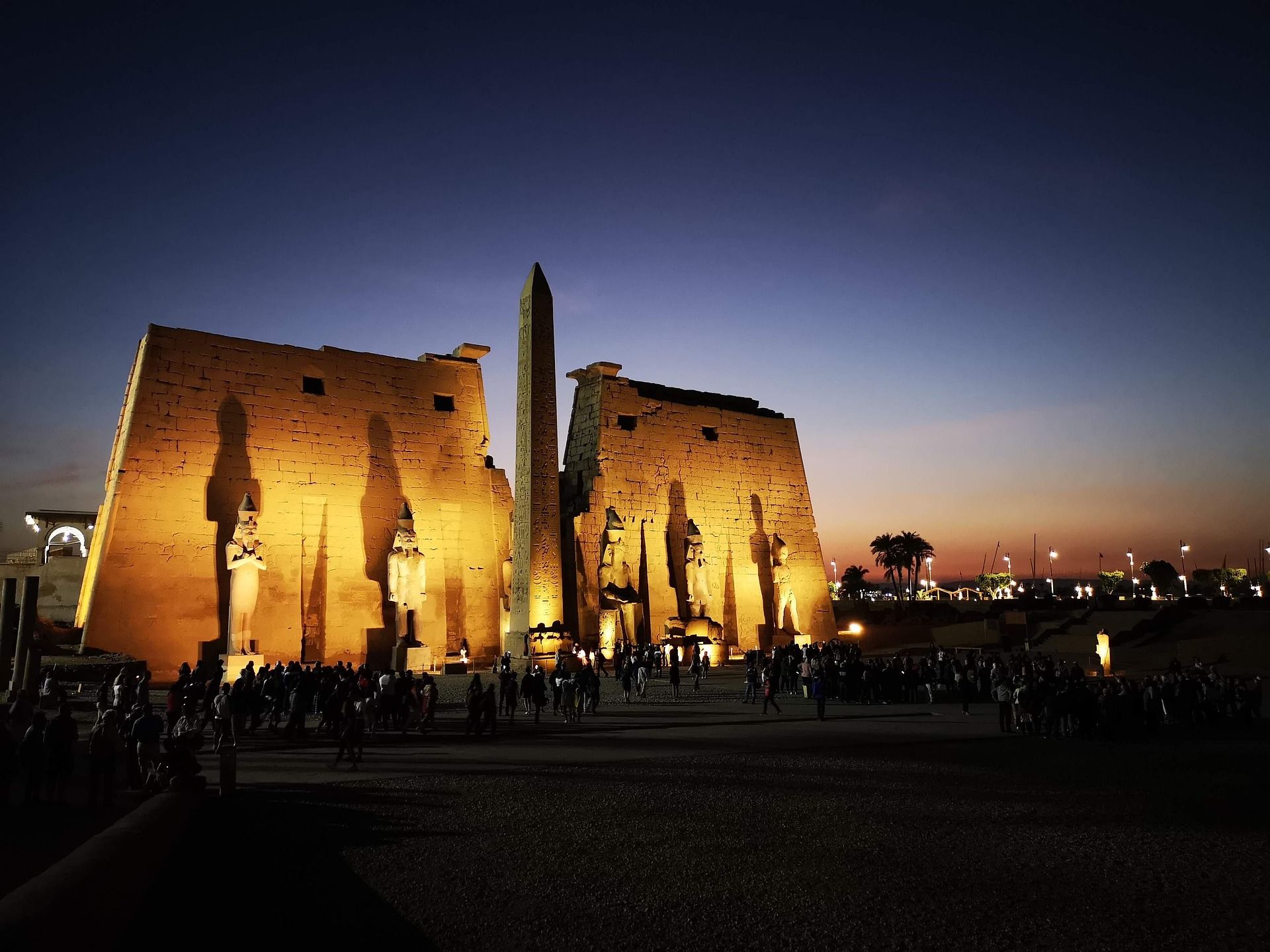 The Luxor Temple in Egypt at night 