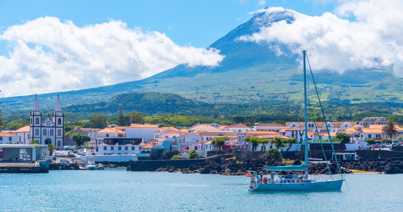Madalena port on Pico island of the Azores, Portugal