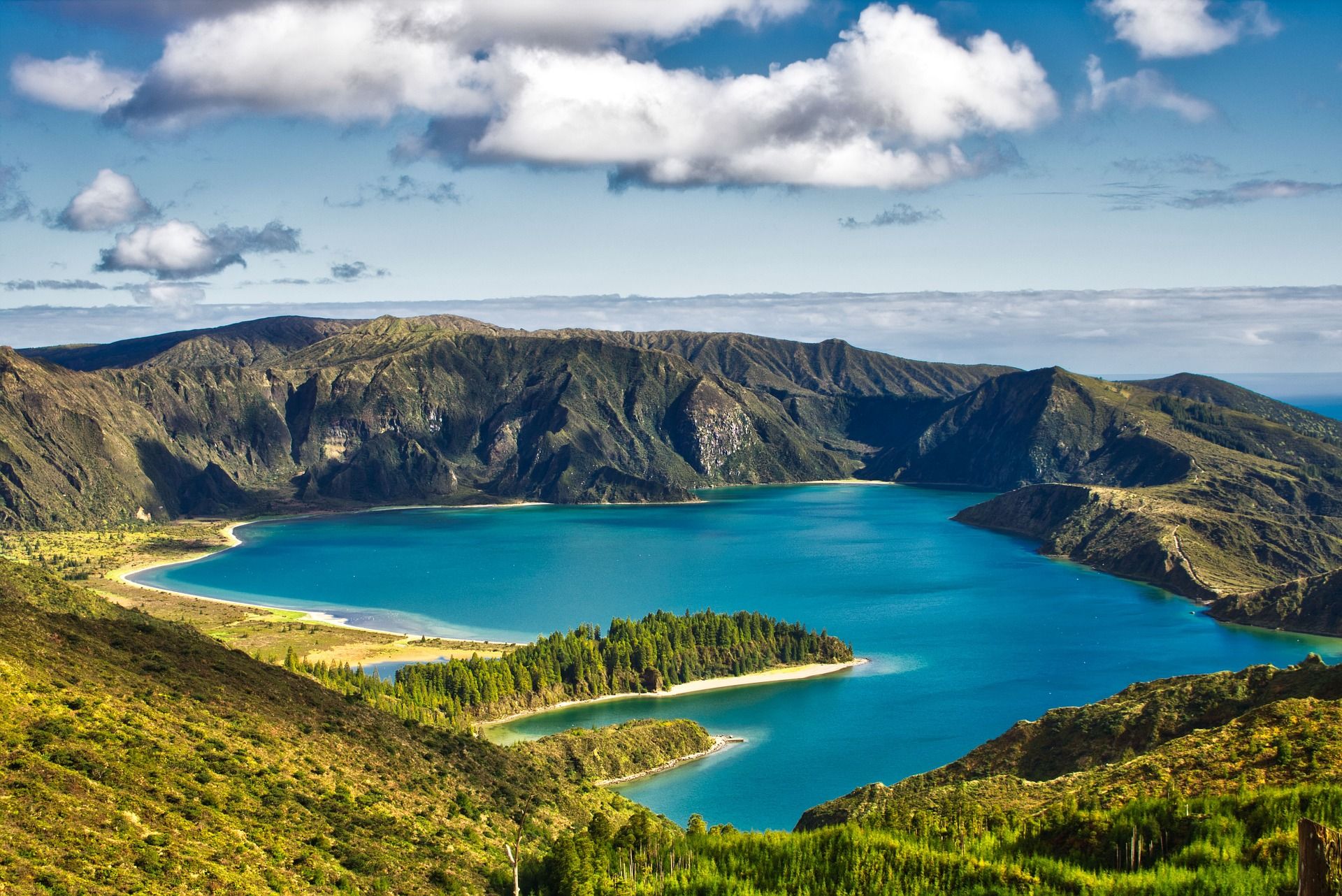 Lake of fire in Azores Portugal